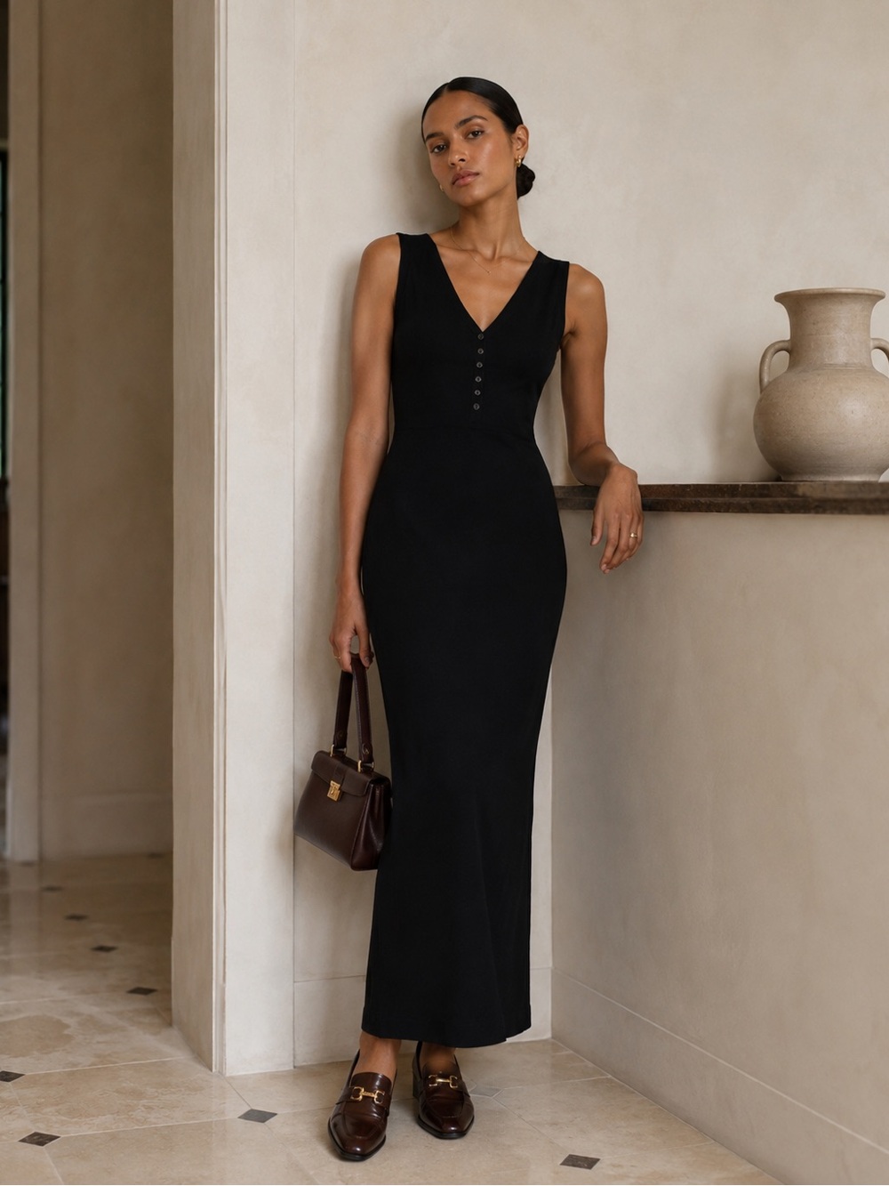 Old Navy Black Sleeveless Maxi Dress size small